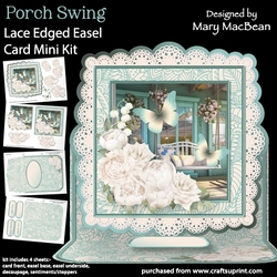 Porch Swing - Lace Edged Easel Card Mini Kit