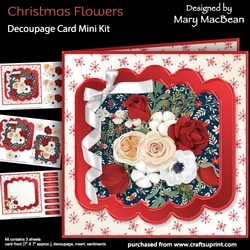 Christmas Flowers - Decoupage Card Mini Kit