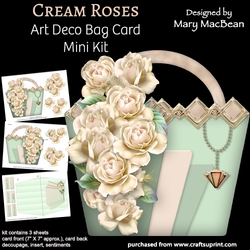 Cream Roses - Art Deco Bag Card Mini Kit