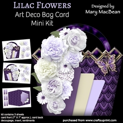 Lilac Flowers - Art Deco Bag Card Mini Kit
