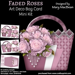 Faded Roses - Art Deco Bag Card Mini Kit