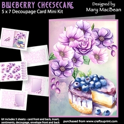 Blueberry Cheesecake - 5 x 7 Decoupage Card Mini Kit
