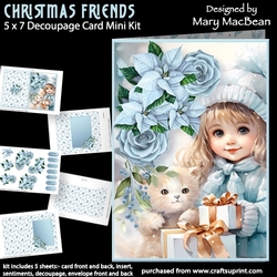 Christmas Friends - 5 x 7 Decoupage Card Mini Kit