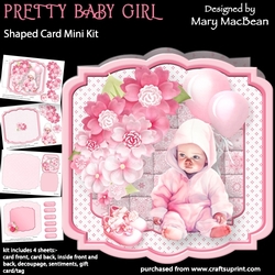 Pretty Baby Girl - Shaped Card Mini Kit