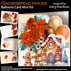 Gingerbread House - Balloons Card Mini Kit