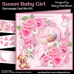 Sweet Baby Girl - Decoupage Card Mini Kit
