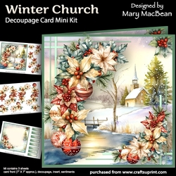 Winter Church - Decoupage Card Mini Kit