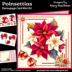 Poinsettias - Decoupage Card Mini Kit