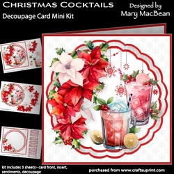 Christmas Cocktails - Decoupage Card Mini Kit