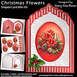 Christmas Flowers - Shaped Card Mini Kit