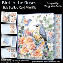 Bird in the Roses - Side Scallop Card Mini Kit