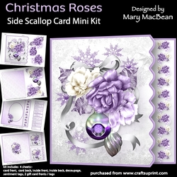 Christmas Roses - Side Scallop Card Mini Kit