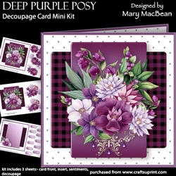 Deep Purple Posy - Decoupage Card Mini Kit