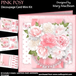 Pink Posy - Decoupage Card Mini Kit
