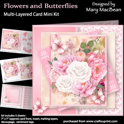 Flowers and Butterflies - Multi-Layered Card Mini Kit