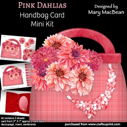 Pink Dahlias - Handbag Card Mini Kit