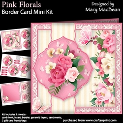 Pink Florals - Border Card Mini Kit