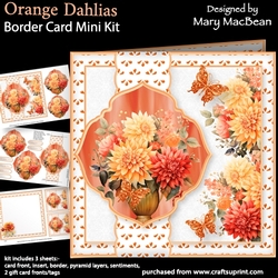 Orange Dahlias - Border Card Mini Kit