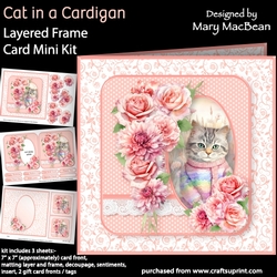Cat in a Cardigan - Layered Frame Card Mini Kit