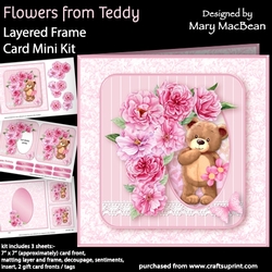 Flowers from Teddy - Layered Frame Card Mini Kit