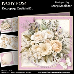 Ivory Posy - Decoupage Card Mini Kit