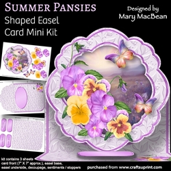 Summer Pansies - Shaped Easel Card Mini Kit