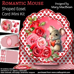 Romantic Mouse - Shaped Easel Card Mini Kit