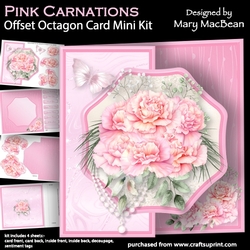 Pink Carnations - Offset Octagon Card Mini Kit