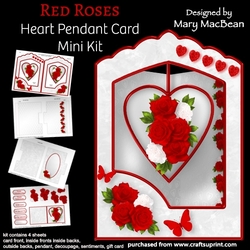 Red Roses - Heart Pendant Card Mini Kit