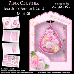 Pink Cluster - Teardrop Pendant Card Mini Kit