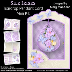 Silky Irises - Teardrop Pendant Card Mini Kit