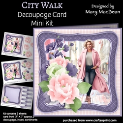 City Walk - Decoupage Card Mini Kit