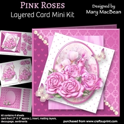 Pink Roses - Layered Card Mini Kit