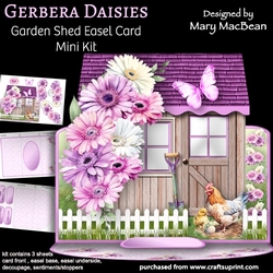 Gerbera Daisies - Garden Shed Easel Card Mini Kit