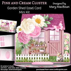 Pink and Cream Cluster - Garden Shed Easel Card Mini Kit