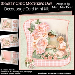 Shabby Chic Mothers Day - Decoupage Card Mini Kit