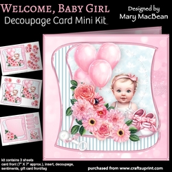 Welcome, Baby Girl - Decoupage Card Mini Kit