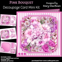 Pink Bouquet - Decoupage Card Mini Kit