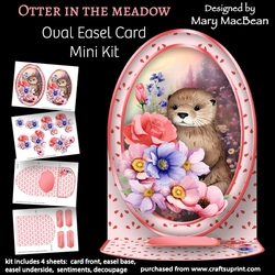 Otter in the Meadow - Oval Easel Card Mini Kit