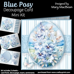 Blue Posy - Decoupage Card Mini Kit