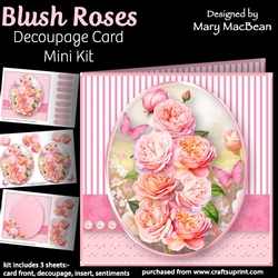 Blush Roses - Decoupage Card Mini Kit
