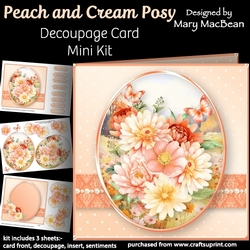 Peach and Cream Posy - Decoupage Card Mini Kit