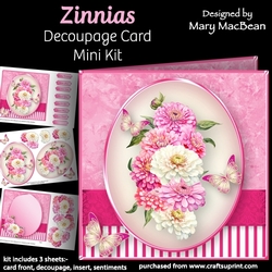 Zinnias - Decoupage Card Mini Kit