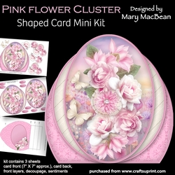 Pink Flower Cluster - Shaped Card Mini Kit