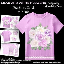 Lilac and White Flowers - Tee Shirt Card Mini Kit