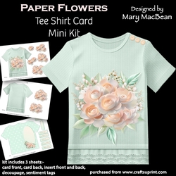 Paper Flowers - Tee Shirt Card Mini Kit