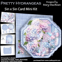 Pretty Hydrangeas - 5in x 5in Card Mini Kit
