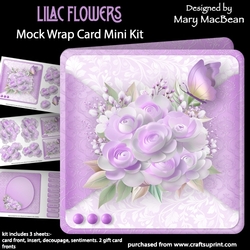Lilac Flowers - Mock Wrap Card Mini Kit