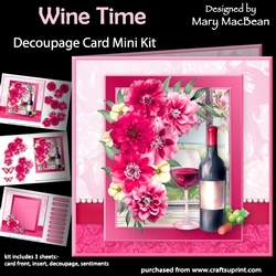 Wine Time - Decoupage Card Mini Kit