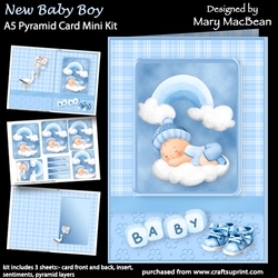 New Baby Boy - A5 Pyramid Card Mini Kit